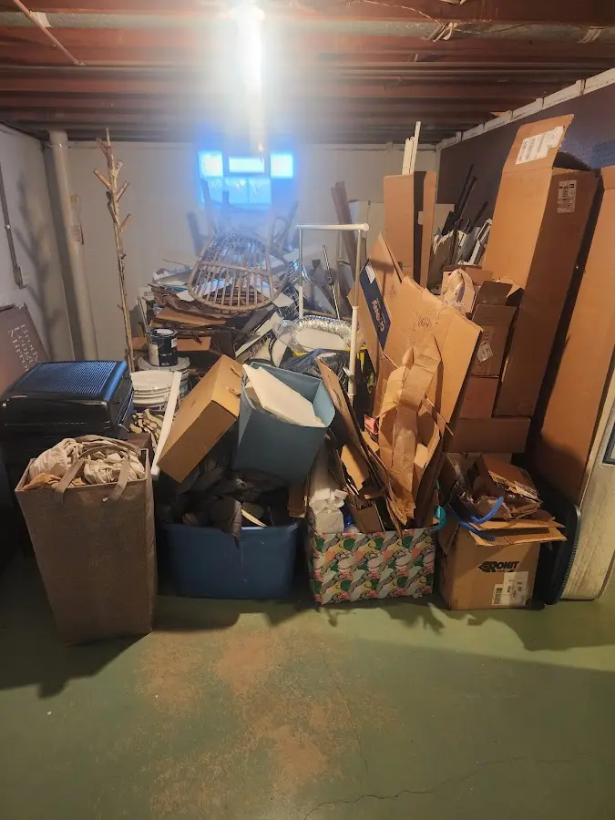 Roll-off dumpster container at job site for 2 Yard Dumpster Rental in Zelienople